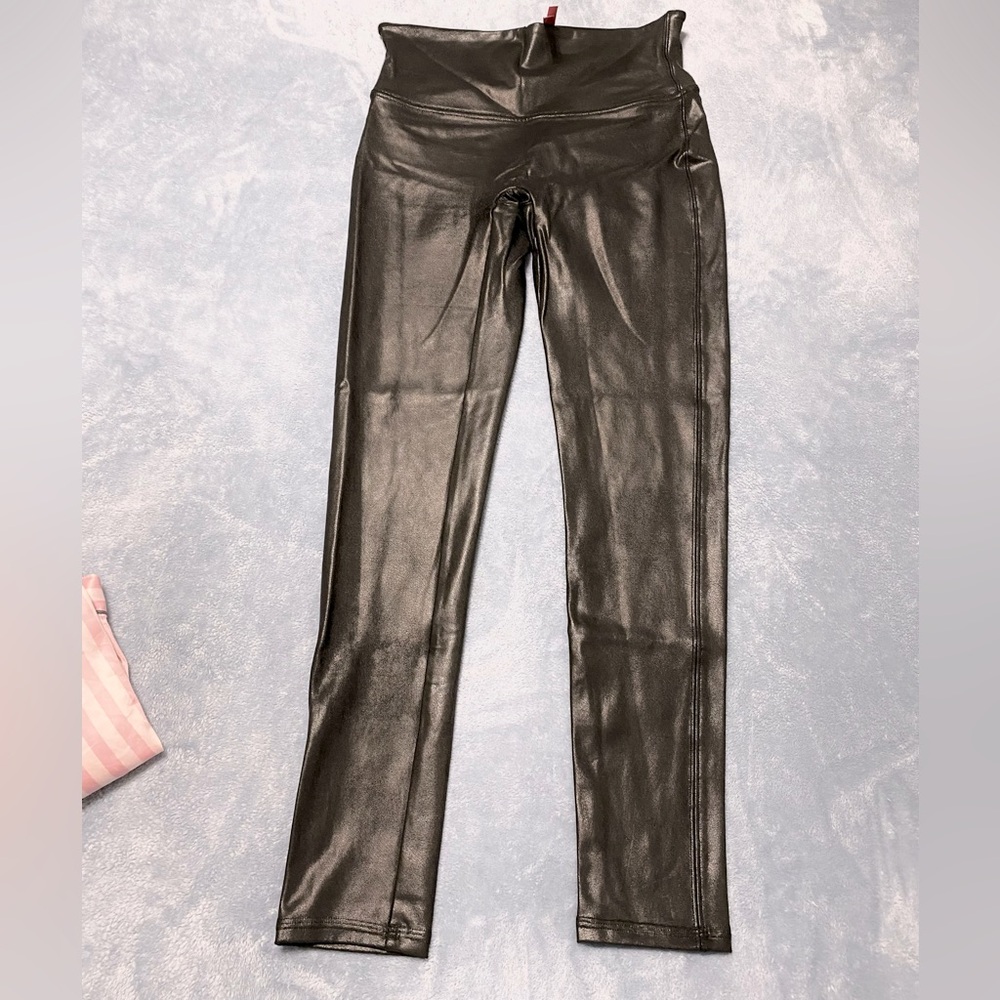 SOLD - Spanx Faux Black Leather Leggings Medium Petite NWOT